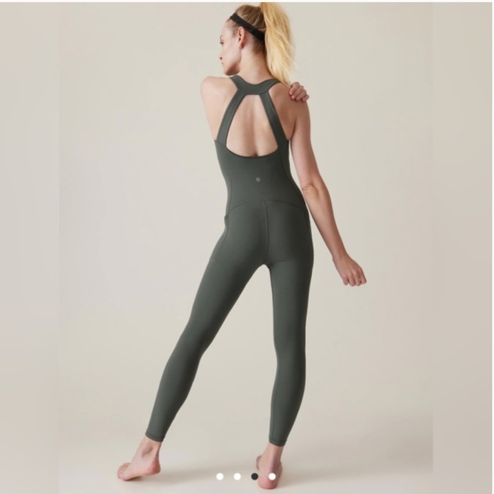Athleta transcend bodysuit green xs